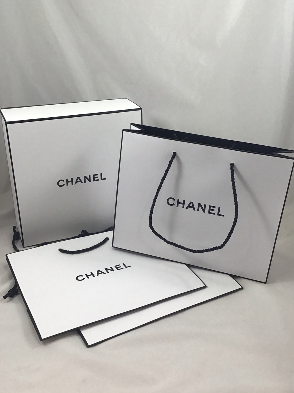 Chanel box & 3 bags